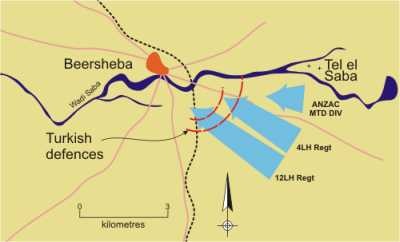 Map Battle of Beersheba 1917