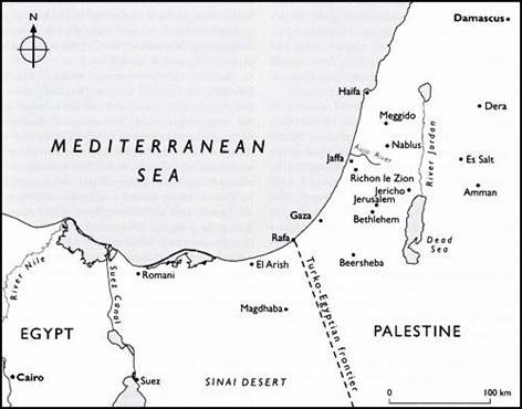Map Sinai Palestine 1916-18