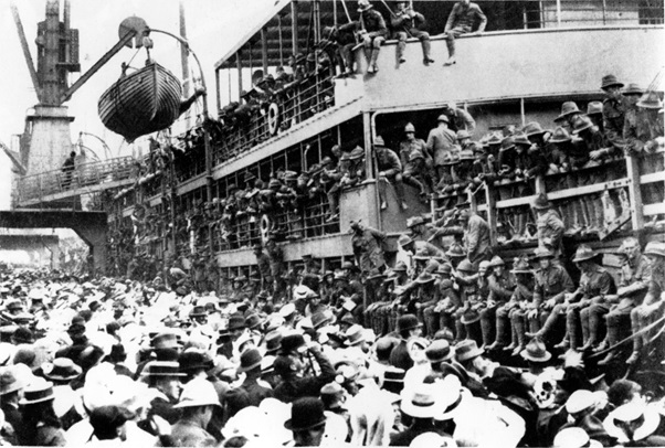 Troups embarking Wellington